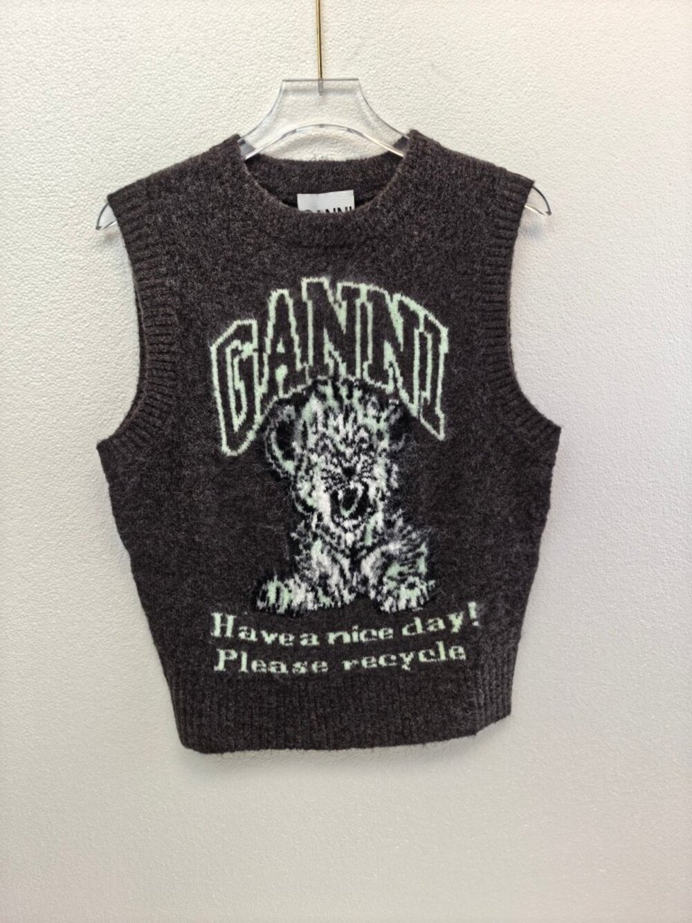 GANNI Tiger Knit Sweater Vest